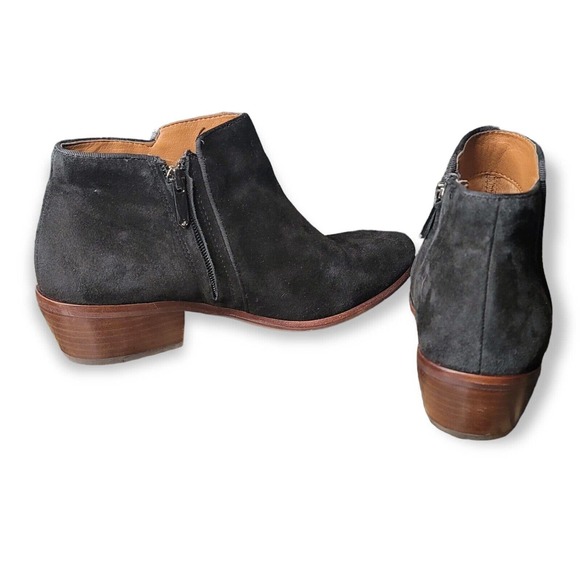Sam Edelman Boots Women's Petty Black Suede Ankle Zip Booties Size US8 EU38 - Picture 3 of 5